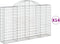 vidaXL - Schanskorven - 14 - st - gewelfd - 200x30x120/140 - cm - ijzer