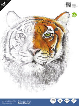 Kangaro tekenblok - 27x36cm - 120 grams - 20 vel - wit fijne korrel - K-5341