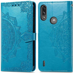 iMoshion Hoesje Geschikt voor Motorola Moto E7i Power Hoesje Met Pasjeshouder - iMoshion Mandala Bookcase - Turquoise