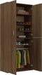 vidaXL - Schoenenkast - 80x39x178 - cm - bewerkt - hout - bruin - eikenkleur