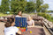 Giga 4 op een rij - Educatief spel - Houten speelbord met 36 schijven