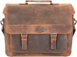 Pride and Soul laptop aktetas - CLOUD - leer - bruin - JU-47139