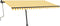 vidaXL - Luifel - vrijstaand - handmatig - uittrekbaar - 450x350 - cm - geel - en - wit