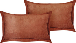 ZINNIA - Sierkussen set van 2 - Goudbruin - 47 x 27 cm - Corduroy