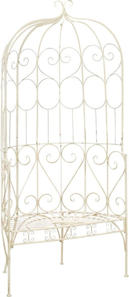 vidaXL - Tuinbank - 95 - cm - ijzer - antiekwit