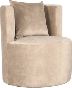 LABEL51 Evy Fauteuil - Bruin - Velours - 65 cm
