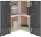 vidaXL - Hanghoekkast - Lyon - 57x57x60 - cm - bewerkt - hout - hoogglans - grijs