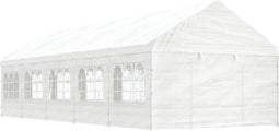 vidaXL - Prieel - met - dak - 11,15x4,08x3,22 - m - polyetheen - wit