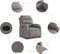 Fauteuil verstelbaar stof taupe
