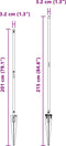 vidaXL - hekposts - met - spijker - - - 13 - stuks - Ø32 - mm, - 170 - cm - van - gegalvaniseerd - staal