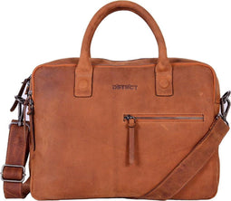 DSTRCT Wall Street - Laptoptas 15,4 inch - Echt nappa leer - Cognac