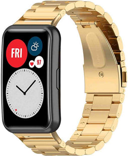 imoshion Bandje met Horlogeband inkorter - Geschikt voor Huawei Watch Fit - imoshion Stalen band met installatiehulp - goud
