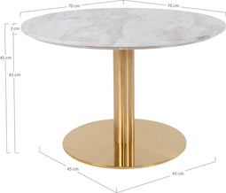 House Nordic Salontafel Bolzano Marmerlook Wit/Goud Ø70cm