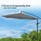 Brixy Zweefparasol - 300CM - Waterdicht - Verstelbare Hoogte - Antraciet