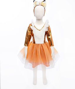 Great Pretenders Verkleedkledij Woodland vossenjurk met hoofdband - Oranje - Maat 3-4 jaar