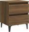 vidaXL - Nachtkastje - met - metalen - poten - 40x35x50 - cm - bruin - eikenkleur