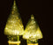 J-Line decoratie kerstboom - glas - groen - small - LED lichtjes - kerstversiering