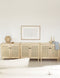 Astigarraga Sense - Dressoir - 2 deuren - Massief grenenhout & Rattan - H:63,5cm x B:70,8cm x D:33cm