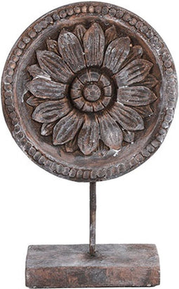 Ornament zonnebloem - Ornament op voet bruin 39 cm