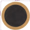 vidaXL - Vloerkleed - rond - gevlochten - 90 - cm - jute - en - katoen - zwart - naturel
