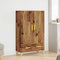 vidaXL - Hoge - kast - 70x31x115 - cm - bewerkt - hout - oud - houtkleurig