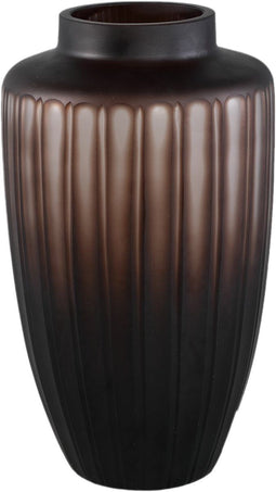 PTMD Linesa Brown Carved Glass Shaped Vase Matt S
