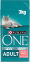Purina ONE Adult - Kattenvoer Droogvoer - Zalm & Volkoren Granen - 3 kg