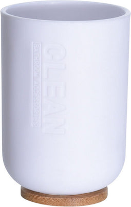 DoaBuy drinkbeker 7 x 10 cm PP bamboe white wit