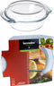 DoaBuy ovenschaal met deksel glas 27x24x9 cm - 2400 ml transparant