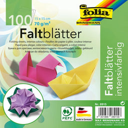 Vouwblaadjes Folia 70g/m² 15x15cm assorti pak à 100 vel