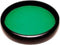 Dobbelpiste bruin hout,rond 35cm.groen vilt