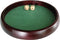 Dobbelpiste bruin hout,rond 35cm.groen vilt