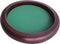 Dobbelpiste bruin hout,rond 35cm.groen vilt