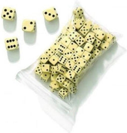 Dobbelsteen 22 mm. Créme-Wit Per 12