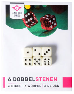 Dobbelsteen china 6 st.blister 16mm