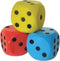 Dobbelsteen D6 15cm Schuimrubber Blauw/Zwart Per Stuk