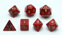 Dobbelstenen Set Rood marmer/parelmoer