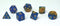 Dobbelstenen Stardust Goud/Blauw 7set