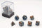 Dobbelstenen Stardust Goud/Blauw 7set