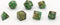 Dobbelstenen Stardust Groen/Amber 7set