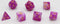 Dobbelstenen Stardust Paars/Wit 7set