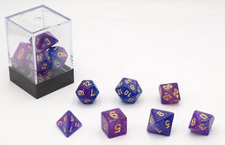 Dobbelstenen Stardust Single Paars 7set