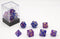 Dobbelstenen Stardust Single Paars 7set