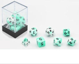 Dobbelstenen Wit/Mint 7 set Brick