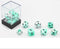 Dobbelstenen Wit/Mint 7 set Brick