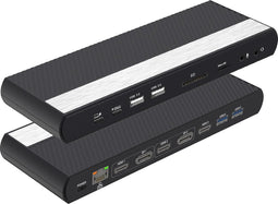 Docking Station USB C Dock Dual Monitor 4K Laptop Dock (Zwart 17in1)