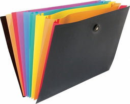 Documententas Viquel zwart - 8 vaks (A4) Elastieksluiting