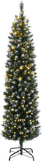 vidaXL - Kunstkerstboom - smal - met - 150 - LED's - 120 - cm