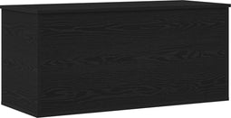 vidaXL - Opbergdoos - met - Deksel - Zwart - Eiken - 100x42x46 - cm - Gelaagd - Hout