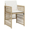 Tuinstoelen 4 st met kussens poly rattan beige